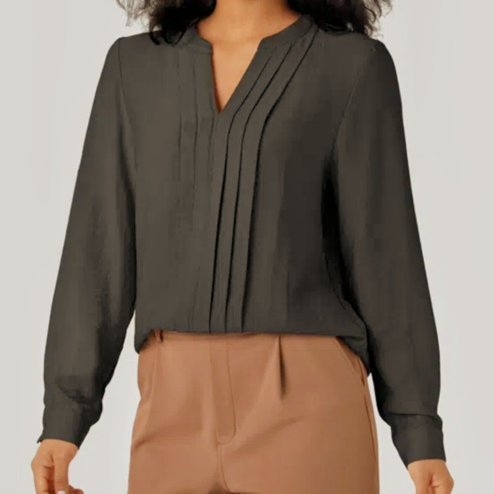 SHEIN Black Pleated Blouse